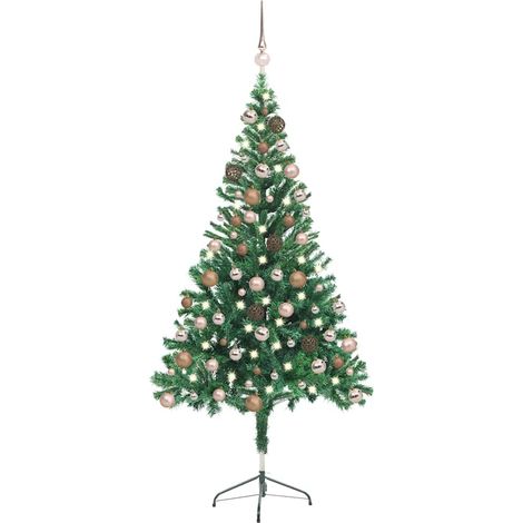 Sapin de Noël artificiel  Arbre de Noël lumineux avec LED et boules 150 cm 380 branches 56363 (1/5)