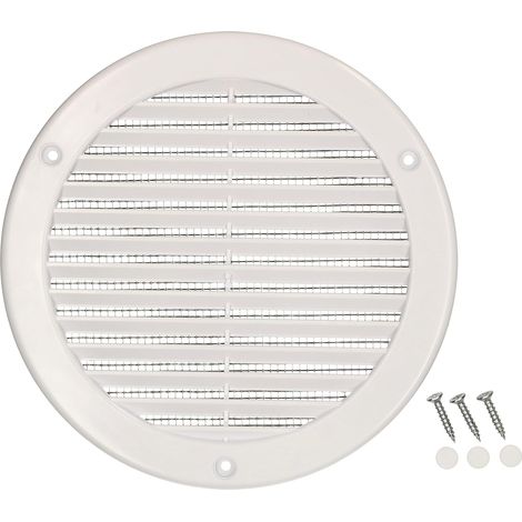 KOTARBAU Grille d'aération ronde Fi 150 mm Blanc avec moustiquaire