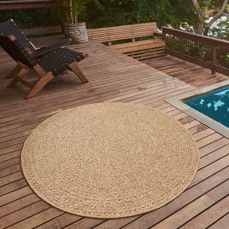 the carpet Kansas In- und Outdoor Teppich im natürlichen Jute-Look, wetterfest, geeignet für Terrasse, Natur, 080 x 080 cm (1/5)