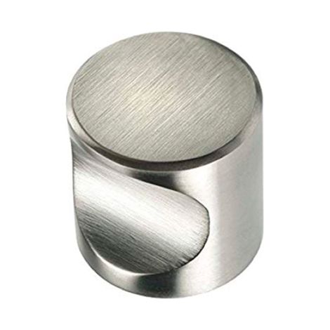 Pomo Uñero Cilindrico Aluminio Níquel Satinado 20mm