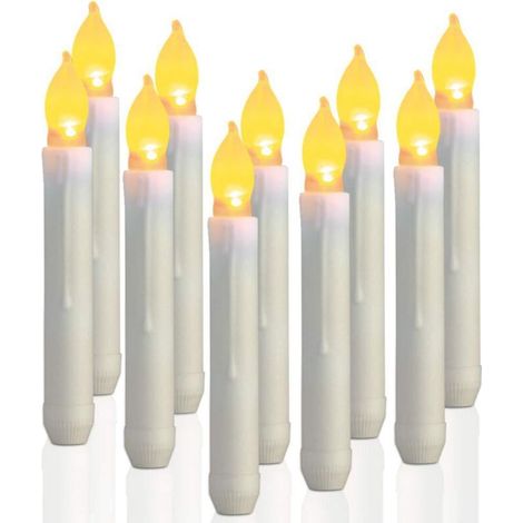 12pcs Flameless LED Candles Lights Battery Operated Votive LED Taper Candles for Christmas Wedding Birthday Party Halloween Room Decorations,6.5 x 0.9Inch (1/5)