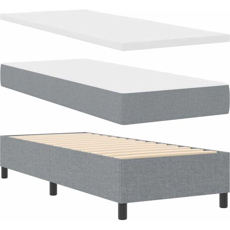 vidaXL Cama tipo Box Spring con colchón Gris Claro 80 x 200 cm tela (1/5)