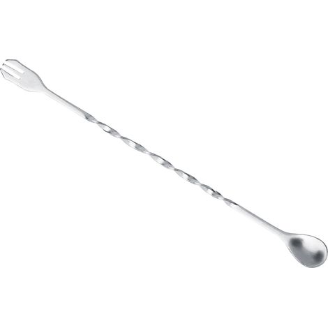 Ensemble d'ustensiles de bar en acier inoxydable : pilon à cocktail, toupie, cuillère double. (1/5)