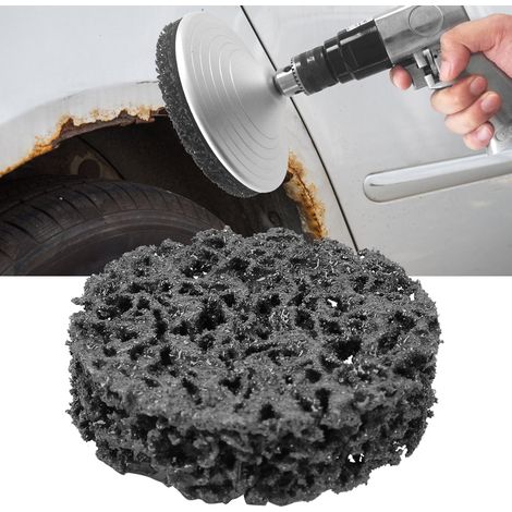 Tampon de polissage en bande de polypropylène de 50 mm (2 pouces), tampon de ponçage à verrouillage par rouleau, décapant pour rouille et peinture (noir) (1/5)