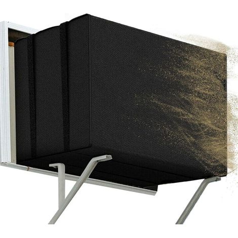 Housse de protection pour climatiseur de fenêtre Protection réglable en tissu Oxford 600D imperméable avec cordon de serrage pour climatiseur extérieur d'hiver (1/5)