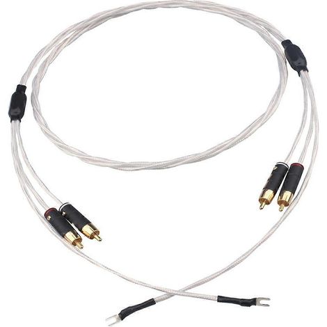 Câble RCA HiFi Audiocrast : câble 2RCA-2RCA plaqué argent de précision avec fil de terre, compatible avec les platines vinyles. (1/5)