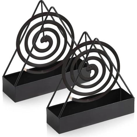 Support De Bobine De Moustique, Lot de 2 Support Spirale Anti Moustique, Triangle Porte-encens Domestique en Métal (1/3)