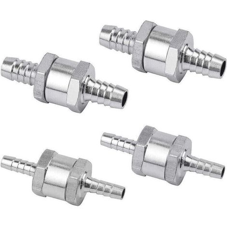 Set de 4 Clapet Anti-retour Gasoil 6/8/10/12mm, Valve à Carburant en Alliage d'aluminium avec Flèche pour pour Essence Diesel Voiture Bateau Moto (1/4)