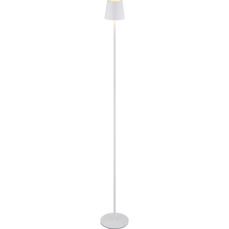 Lampadaire LED intégré blanc mat IP44 LED dimmable 3000 K variateur tactile