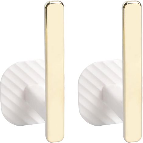 Vorhanghaken, dekorative, wandmontierte Vorhanghalter, selbstklebende L-förmige Vorhanghaken, dekorative Vorhangschnallen im skandinavischen Stil, goldfarben, 2er-Pack (1/5)