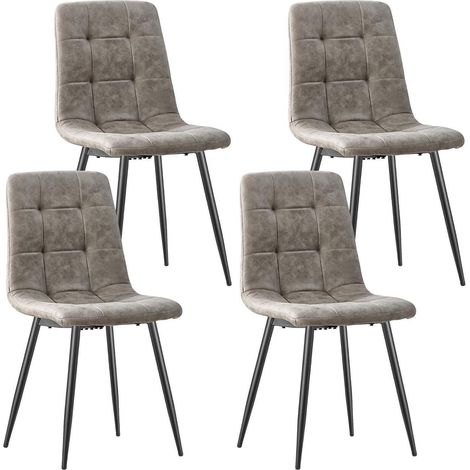 Esszimmerstühle 4er Set, gepolstert, mit Metallfuß, braun (1/5)