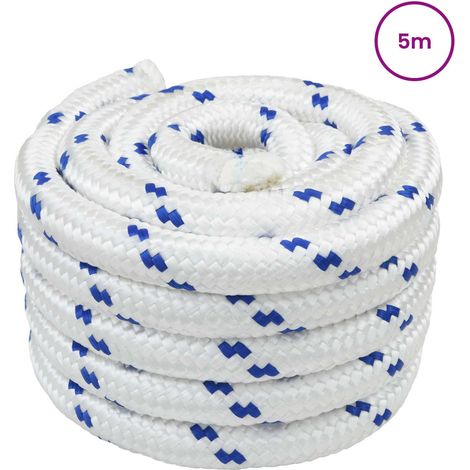 Maison Exclusive - Bootsseil 4 mm 5 m Weiß und Blau (1/5)
