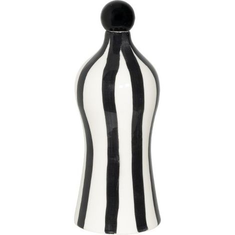 Lido Bouteille en céramique rayée noire Zafferano
