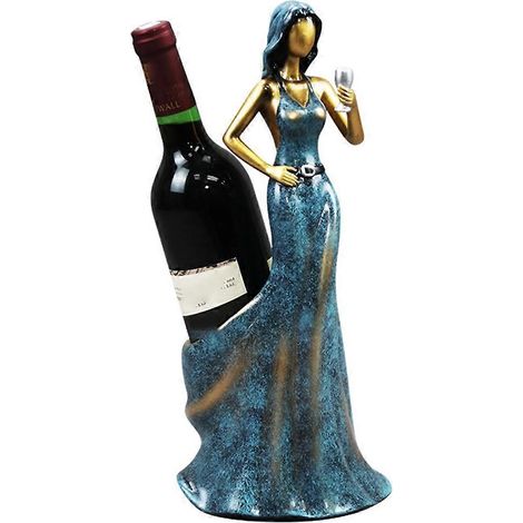 Vin rouge support décoration Ornaments Grape vin Display support armoire décoration motif Girl porte bouteille vin bleu (1/5)