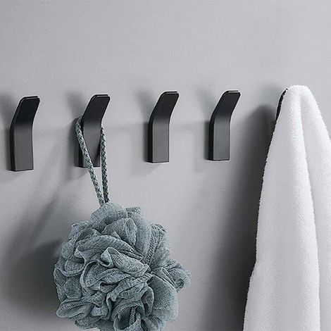 Crochet Adhésif 5 Pièces Crochet Mmural de Salle de Bain, Anti-rouille et étanche Porte Serviette avec Adhésif pour Peignoir, Manteau, Serviette, Clés, Sacs, Maison (1/5)