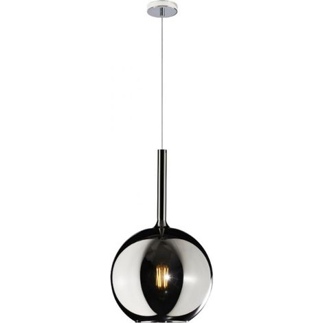 Lampadario moderno top light future 1155cr sg e27 led vetro pirex soffiato sospensione, vetro cromo