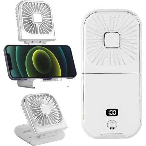 Ventilateur Main 1200mAh – 3 Vitesses – USB – Voyage/Maquillage – Intérieur/Extérieur (1/5)