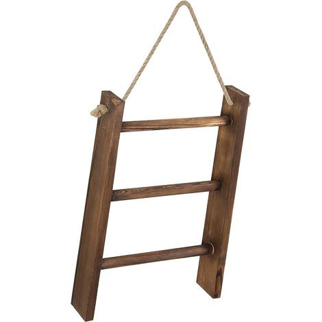 Porte-serviettes en bois, échelle à serviettes, étagère de rangement (1/5)