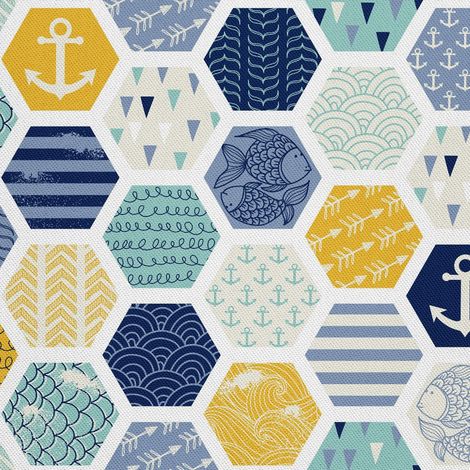 Outdoor dekostoffe oxford - Motiv geometrisch nautisch (1/5)