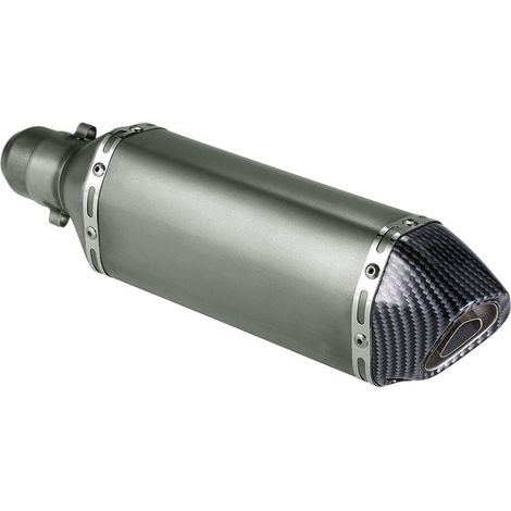 Silencieux d'échappement en Fiber de carbone, petit hexagone de couleur métallique, 38-51mm, queue Oblique, adapté aux motos et ATV universels (1/5)