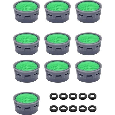 10 Stück Wasserhahnfilter mit 10 Stück Dichtung, Wasserhahnbelüfter, Wasserhahn-Filtereinsatz, Ersatzteilzubehör (1/5)