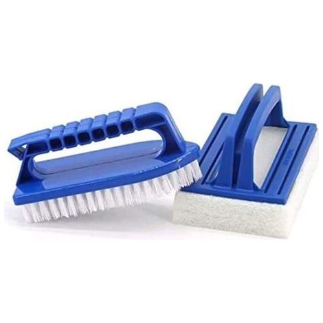 Lot de 2 brosses à éponge de piscine - Éponge de nettoyage - Brosse à algues - Pour la saleté et la mousse - Pour spa, petite piscine, baignoire, piscine (1/4)