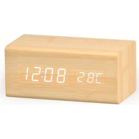 Champagne-colored LED digital alarm clock