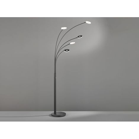 Große XXL LED Bogenlampe DENT dimmbar Design Schwarz, Höhe 225cm (1/5)