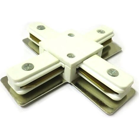 Giunto a X Connettore Per Binario Dei Faretti Led Modello X Colore Bianco Per Monofase
