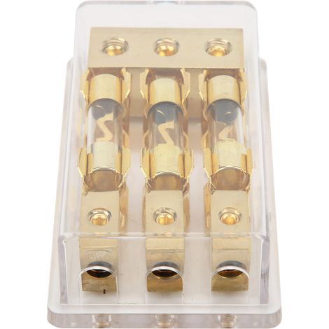 Bloc de distribution électrique avec porte-fusible 60 A, 1 entrée 0 GA, 3 sorties 4 GA, étanche à la poussière, pour voitures, camions, navires et systèmes audio. (1/5)