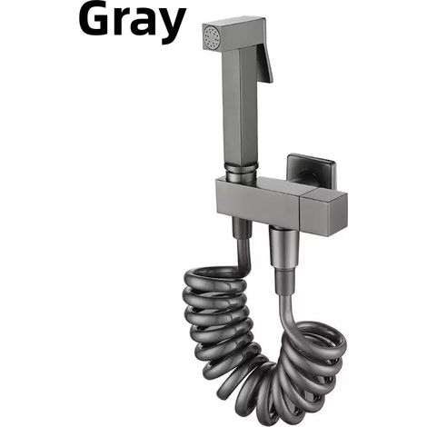 (Gris A) Ensemble de douchette bidet portable en laiton doré rose brossé avec jet haute tension, robinet spécial pour toilettes et accessoires de salle de bain (1/5)