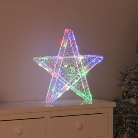 3D Stern mit 50 LEDs Mehrfarbig 55 x 53.5 x 10 cm Acryl