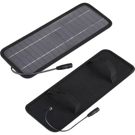 Chargeur batterie voiture solaire 4.5W avec pinces crocodiles, panneau photovoltaïque compact pour maintien de charge, kit auto 12V, accessoire robuste. (1/3)