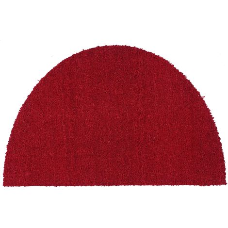 Paillasson 100% Coco antibactérien demi-cercle 50 x 80 cm rouge (1/5)