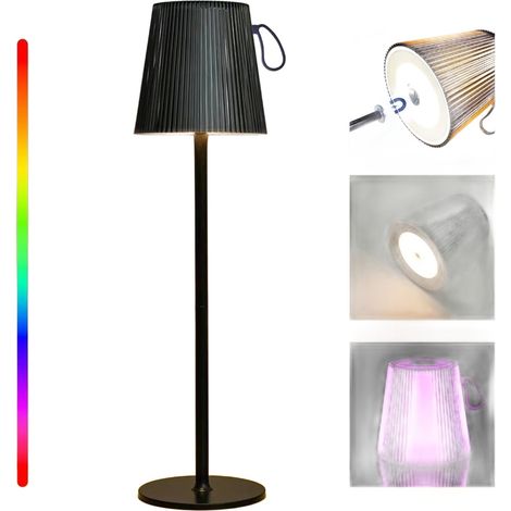 Lampada Tavolo LED Wireless Impermeabile RGB Nera Regolabile (1/4)