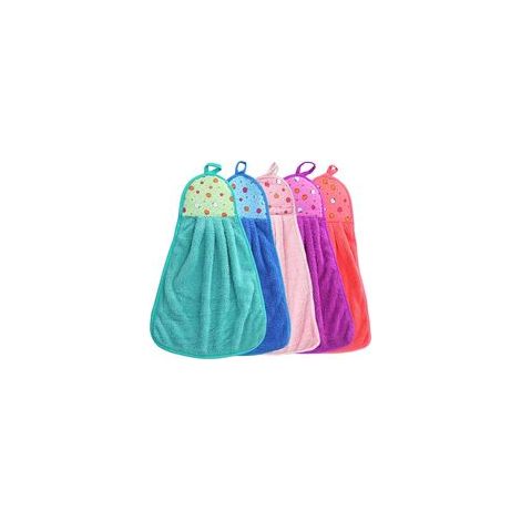 Lot de 5 essuie-Mains Doux pour Cuisine ou Salle de Bain, Serviette en Polaire Corail Qui Peut être Suspendue pour Un séchage Rapide, Forte capacité d'absorption d'eau, 38 X 28cm