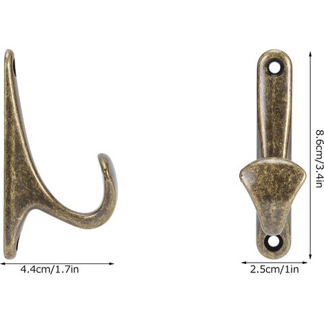 Perchero de pared de 4 piezas fabricado en zinc (SPN0001 Negro Bronce Marrón) - perchero para guardar ropa, abrigos y sombreros. (1/5)