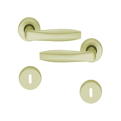 Ouvre&Déco – Poignée de porte intérieure design en Aluminium anodisé  F2 sur rosace ronde Clé L, TRIO