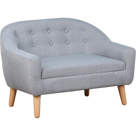 HOMCOM Kids Mini Sofa Children Armchair Seating Bedroom Playroom Furniture Grey (1/5)
