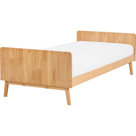Cama individual moderna somier de láminas de madera de pino clara 90 x 200 cm Bonnac