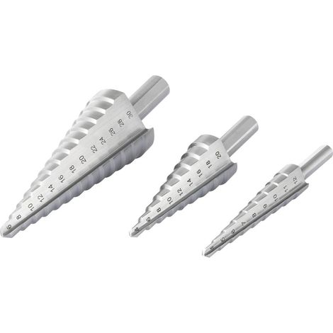TOOLCRAFT TO-6802569 HSS Kit punte a gradini 3 scomparti 4 - 20 mm, 4 - 12 mm, 6 - 30 mm 1 pz. (1/4)