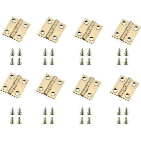 Lotto di 8 cerniere cerniera in ottone cassettiera, 25 x 22 mm, con viti. (1/5)