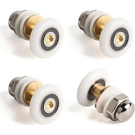 4 Pcs Roulette Porte Coulissante Douche 25mm, Poulie Excentrique pour Portes Cabine Douche Coulissante, Rechange de portes en verre (1/4)