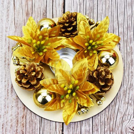 Couronne Pour Bougie - Couronne De Décoration De Table De Noël En Feuillage Artificiel - 15 cm - 1 Pièce (1/5)