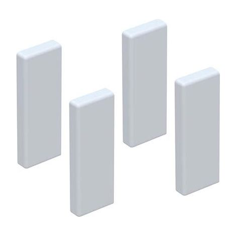 GGK – Lot de 4 embouts de finition blancs pour moulure électrique 15 x 30 – Finition professionnelle – Protection contre la poussière – Revêtement glossy facile à nettoyer