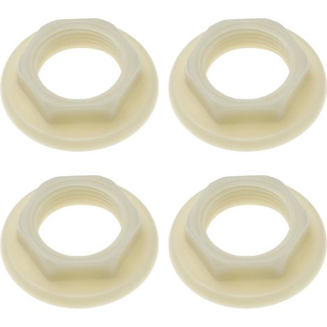 Lot de 4 robinets d'évier - Écrou arrière - 3/4" BSP - En plastique - Accessoires pour salle de bain - Robinets de lavabo - Bride ronde - Outils de bricolage - Blanc (1/5)