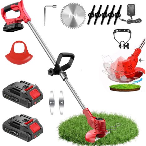 Coupe-bordure à batterie avec 2 batteries 2.0Ah – Chargeur rapide inclus – Moteur 650W (1/5)