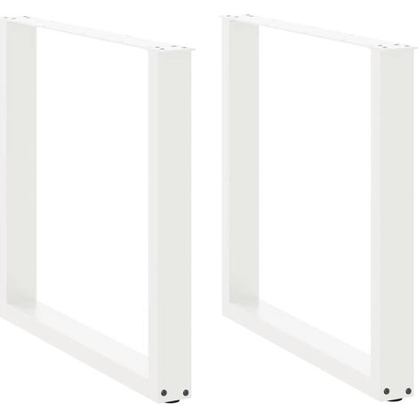 Set di 2 gambe regolabili per tavolo da pranzo a forma di U 80 x 72 cm design moderno acciaio bianco 020057429