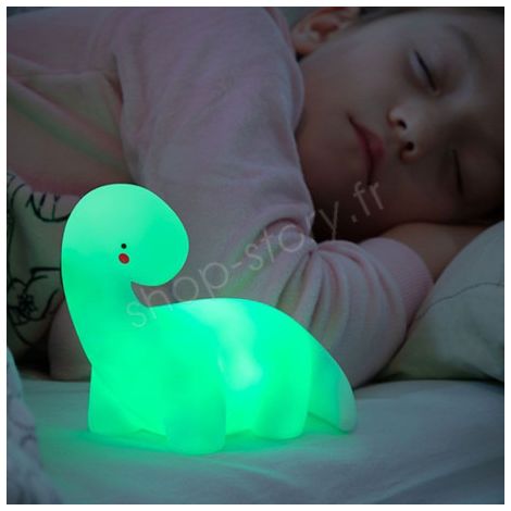 Lampe dinosaure LED multicolore – Veilleuse enfant 13x12x8 cm – Séquence RGB – Vinyle sûr et non chauffant – Shop-Story (1/5)