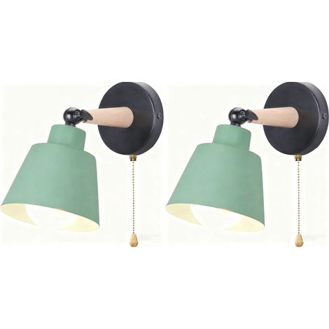 2PCS Modern Wall Light E27 Minimalist Retro Wall Sconce Nordic Indoor Wall Lamp For Bedroom Office Corridor Hallway Green